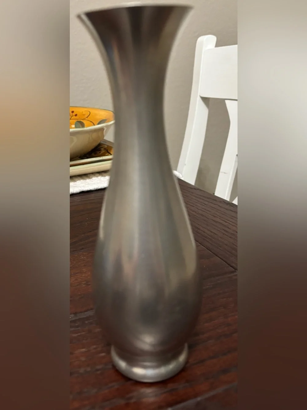Sleek Pewter Metal Vase - Home Accents